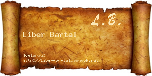 Liber Bartal névjegykártya